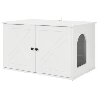 Produktbild för Katt hus Glansig Vit 85 x 55 x 50 cm Konstruerat trä