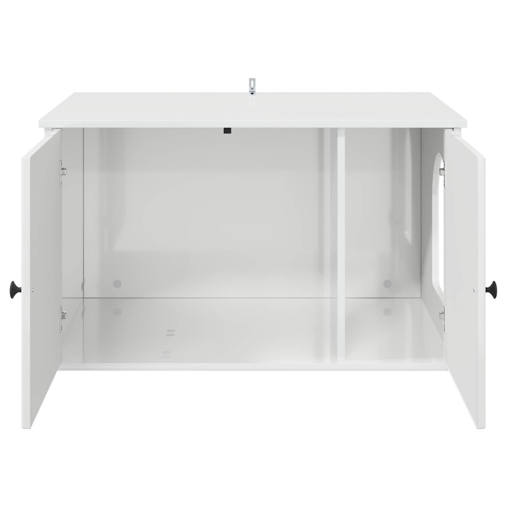 Produktbild för Katt hus Glansig Vit 85 x 55 x 50 cm Konstruerat trä