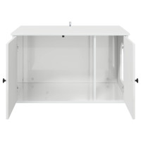Produktbild för Katt hus Glansig Vit 85 x 55 x 50 cm Konstruerat trä