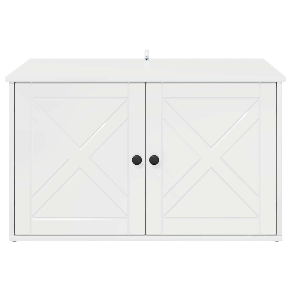 Produktbild för Katt hus Glansig Vit 85 x 55 x 50 cm Konstruerat trä
