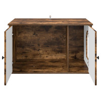 Produktbild för Katt hus Rökt ek 85 x 55 x 50 cm Konstruerat trä