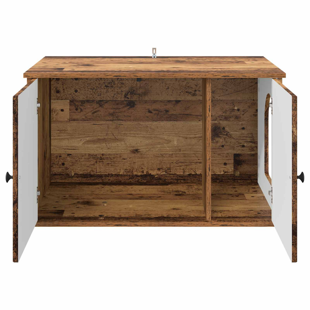 Produktbild för Katt hus Gammalt trä 85 x 55 x 50 cm Konstruerat trä