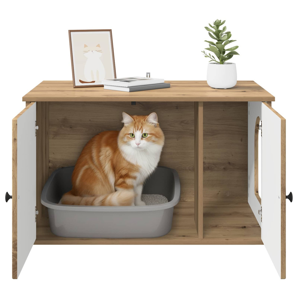Produktbild för Katt hus Artisan Ek 85 x 55 x 50 cm Konstruerat trä