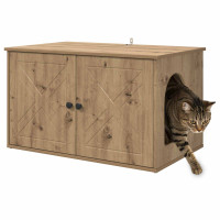 Produktbild för Katt hus Artisan Ek 85 x 55 x 50 cm Konstruerat trä