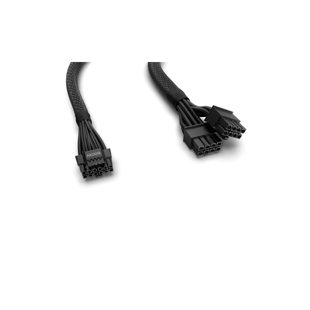 Produktbild för NZXT 12VHPWR Adapter Cable - strömkabel - 16-stifts PCI-matning till 8-stifts PCIe-ström - 65 cm