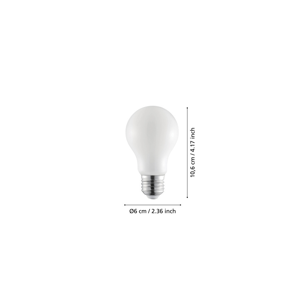 Produktbild för Eglo - LED-glödlampa - form: A60 - E27 - 4.5 W - varmt vitt ljus - 3000 K - opal