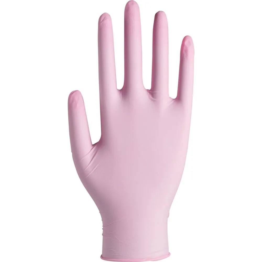 Produktbild för Abena - handskar - large - nitrilgummi - rosa (paket om 100)