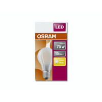 Produktbild för OSRAM Retrofit CLASSIC A - LED-glödlampa med filament - form: A60 - glaserad finish - E27 - 7.5 W - varmt vitt ljus - 2700 K