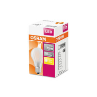 Produktbild för OSRAM Retrofit CLASSIC A - LED-glödlampa med filament - form: A60 - glaserad finish - E27 - 7.5 W - varmt vitt ljus - 2700 K