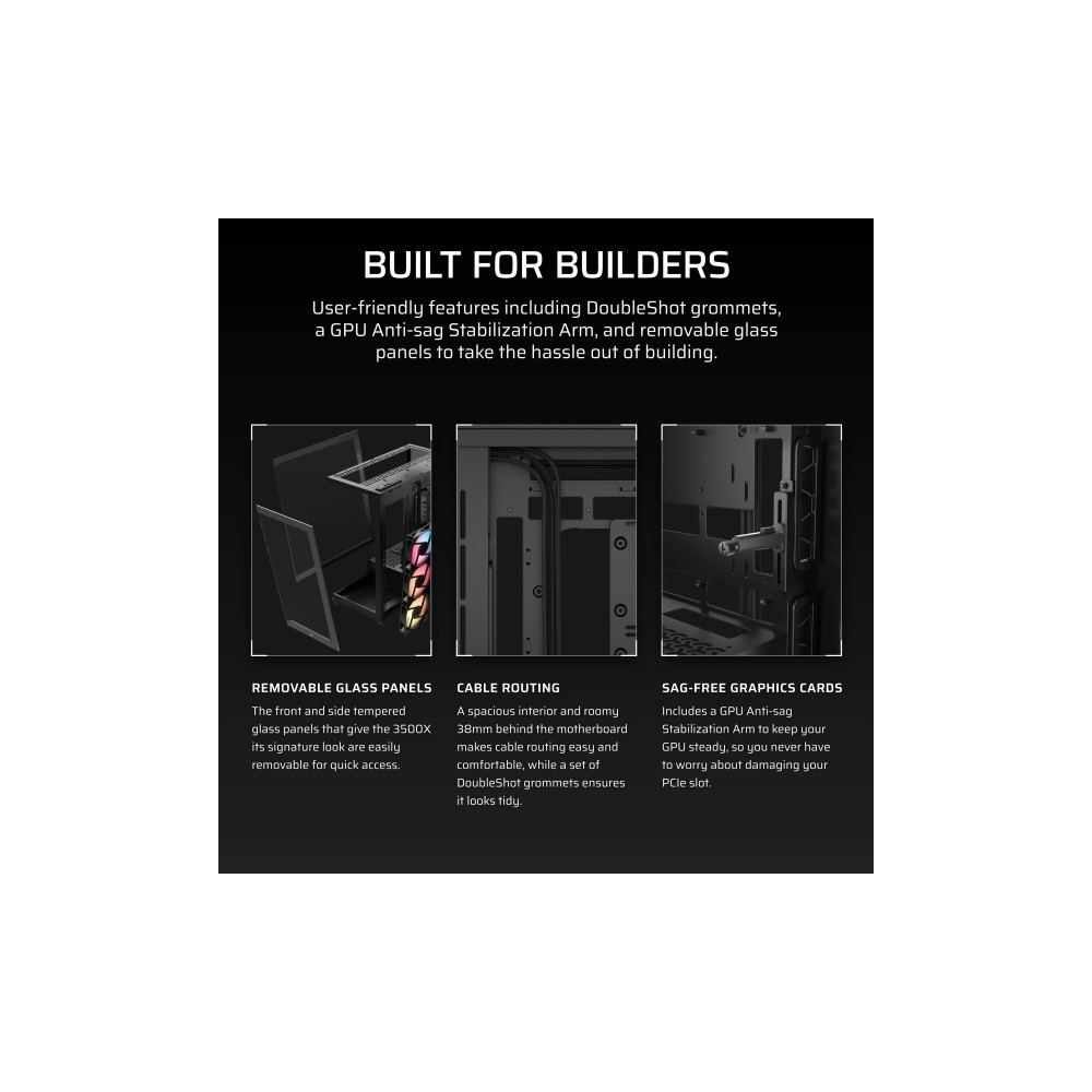 Produktbild för CORSAIR 3500X RS-R ARGB - mid tower - utökad ATX