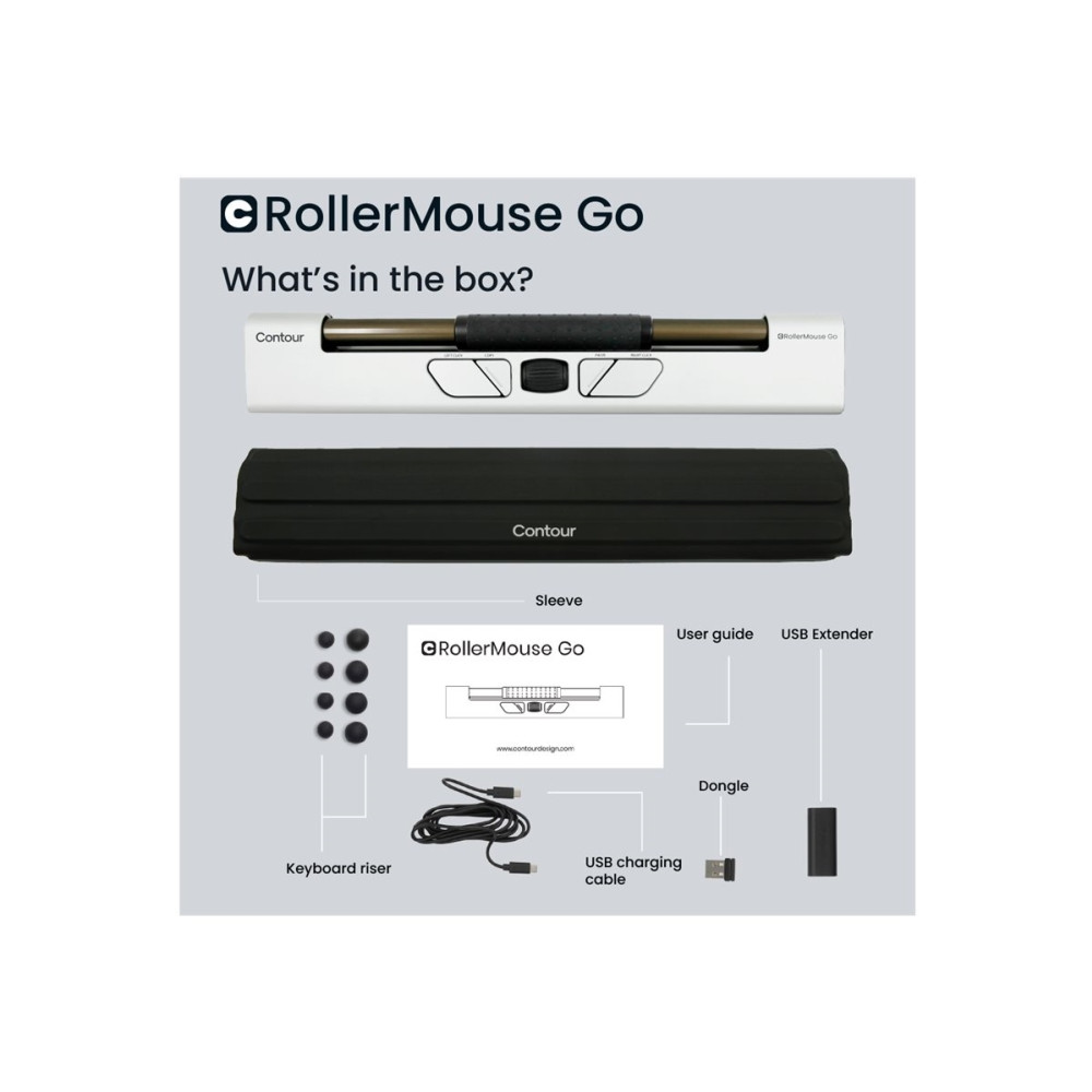 Produktbild för Contour RollerMouse Go - central pekenhet - 2.4 GHz, Bluetooth 5.2, USB-C