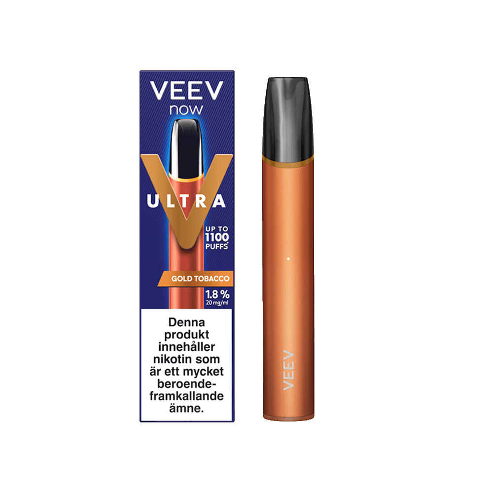 Produktbild för Veev Now Ultra Gold Tobacco 20mg 5-pack