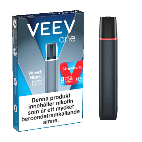 VEEV VEEV ONE Velvet Black Device and Strawberry 1-pod