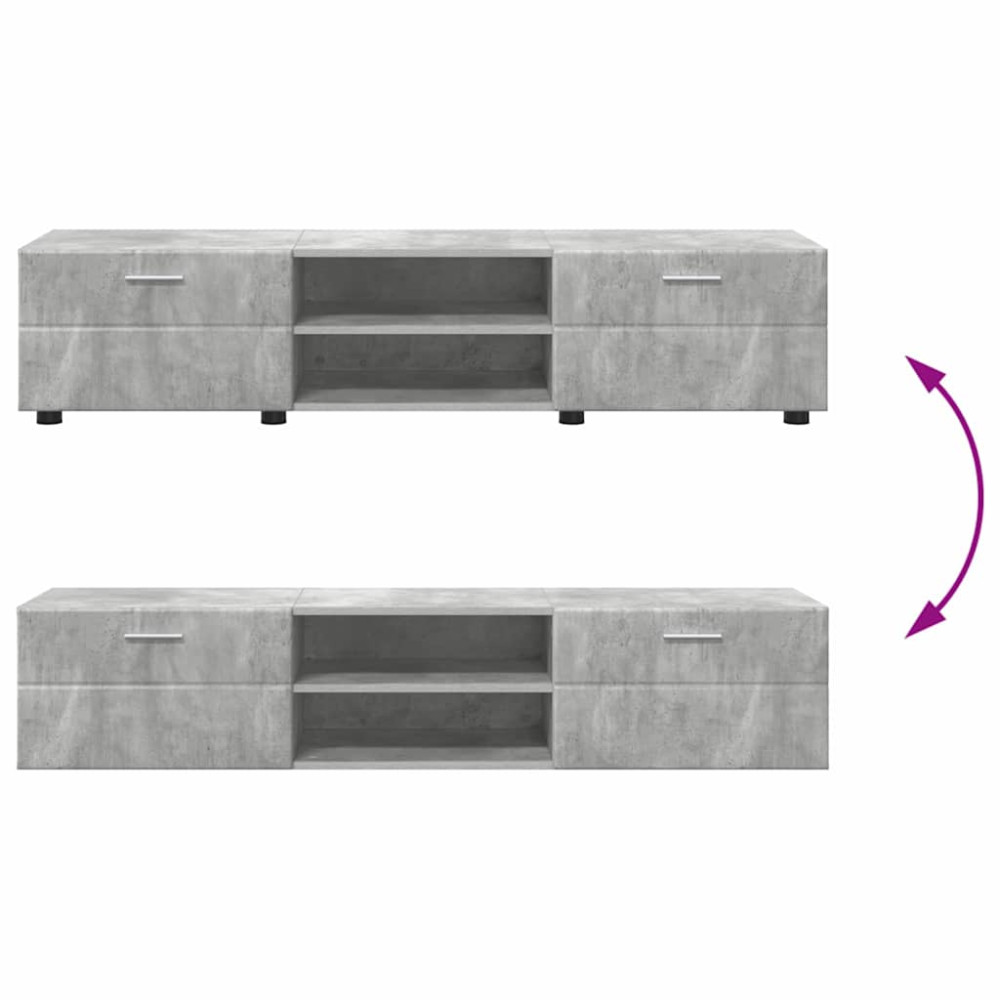 Produktbild för TV-bänkset med låda FLORIN 3 pcs Betonggrå Konstruerat trä