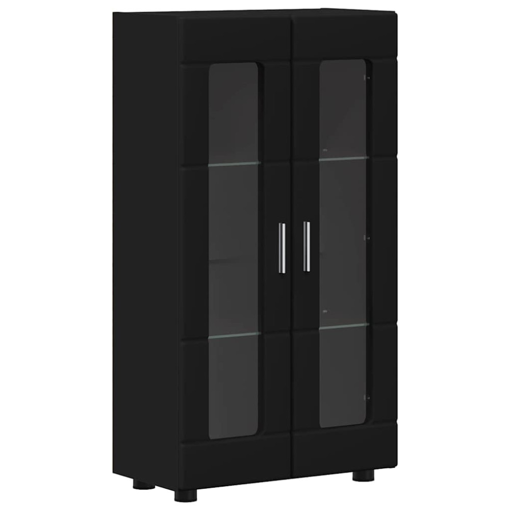 Produktbild för Sideboard FLORIN Svart 55,5 x 29 x 100 cm Konstruerat trä