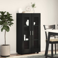 Produktbild för Sideboard FLORIN Svart 55,5 x 29 x 100 cm Konstruerat trä