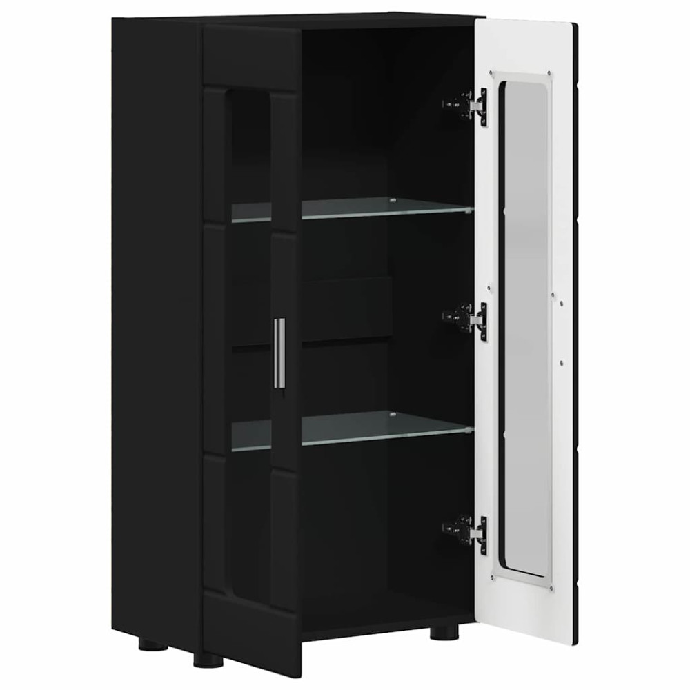 Produktbild för Sideboard FLORIN Svart 55,5 x 29 x 100 cm Konstruerat trä