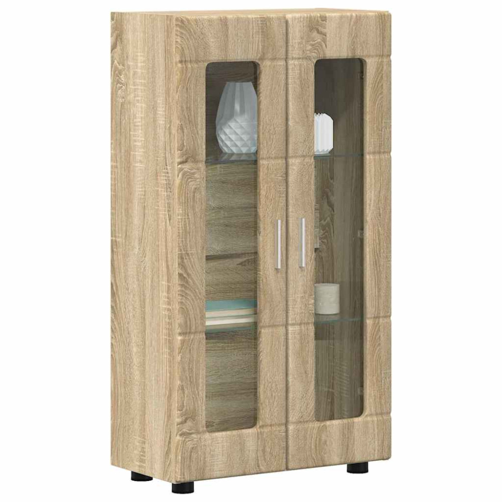 Produktbild för Sideboard FLORIN Sonoma-ek 55,5 x 29 x 100 cm Konstruerat trä