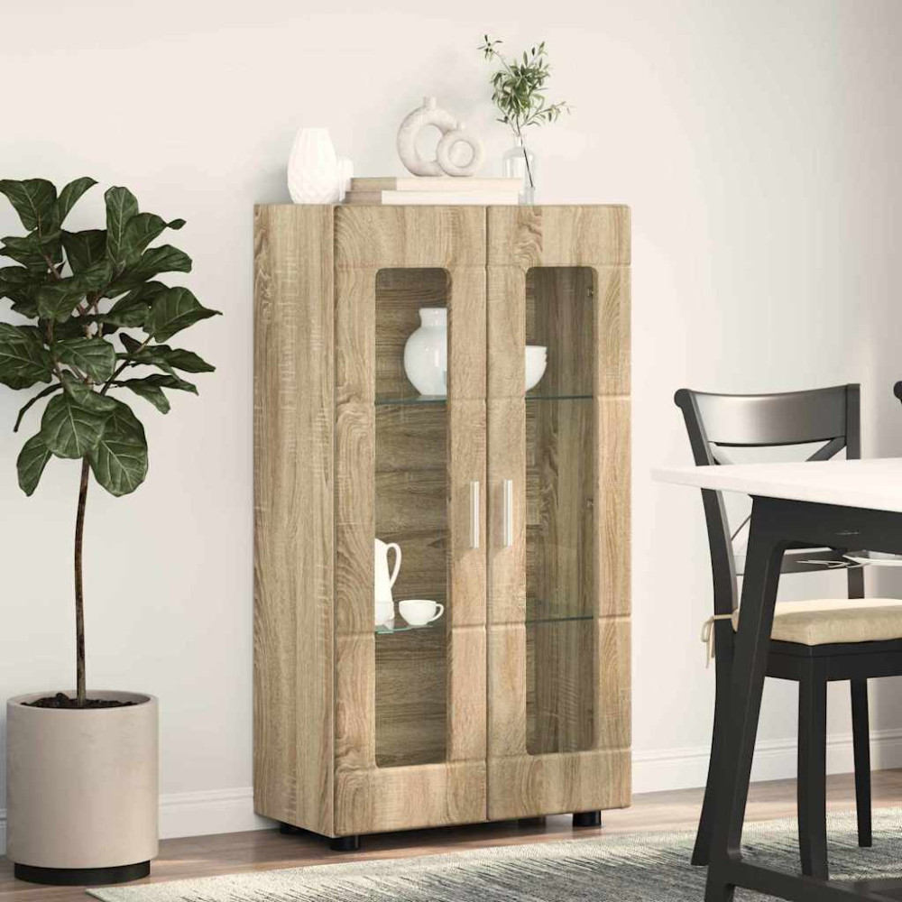 Produktbild för Sideboard FLORIN Sonoma-ek 55,5 x 29 x 100 cm Konstruerat trä