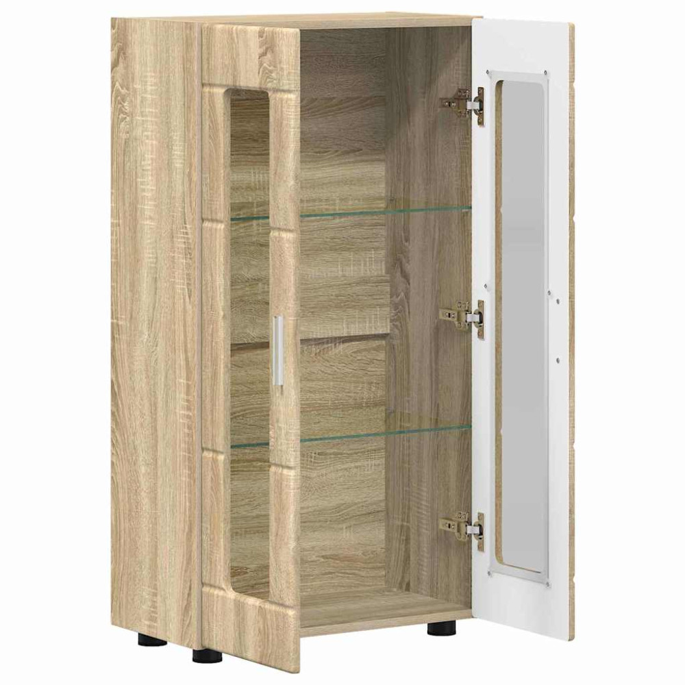Produktbild för Sideboard FLORIN Sonoma-ek 55,5 x 29 x 100 cm Konstruerat trä