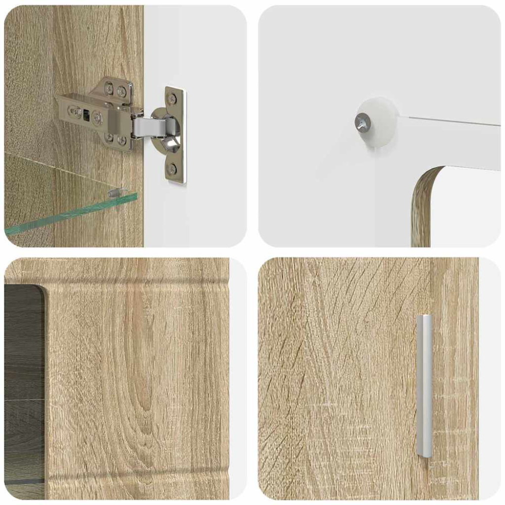 Produktbild för Sideboard FLORIN Sonoma-ek 55,5 x 29 x 100 cm Konstruerat trä
