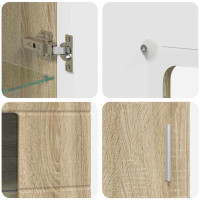 Produktbild för Sideboard FLORIN Sonoma-ek 55,5 x 29 x 100 cm Konstruerat trä