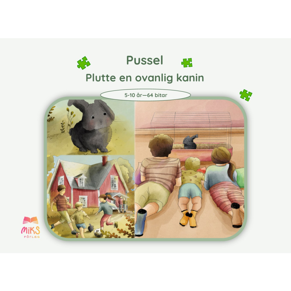 Produktbild för Plutte, en ovanlig kanin – Pussel 64 bitar (A3)