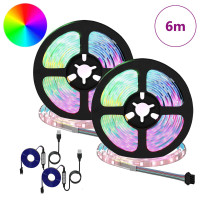 Produktbild för LED Band 2 pcs Svart och Transparent 3000 mm Koppar och plast