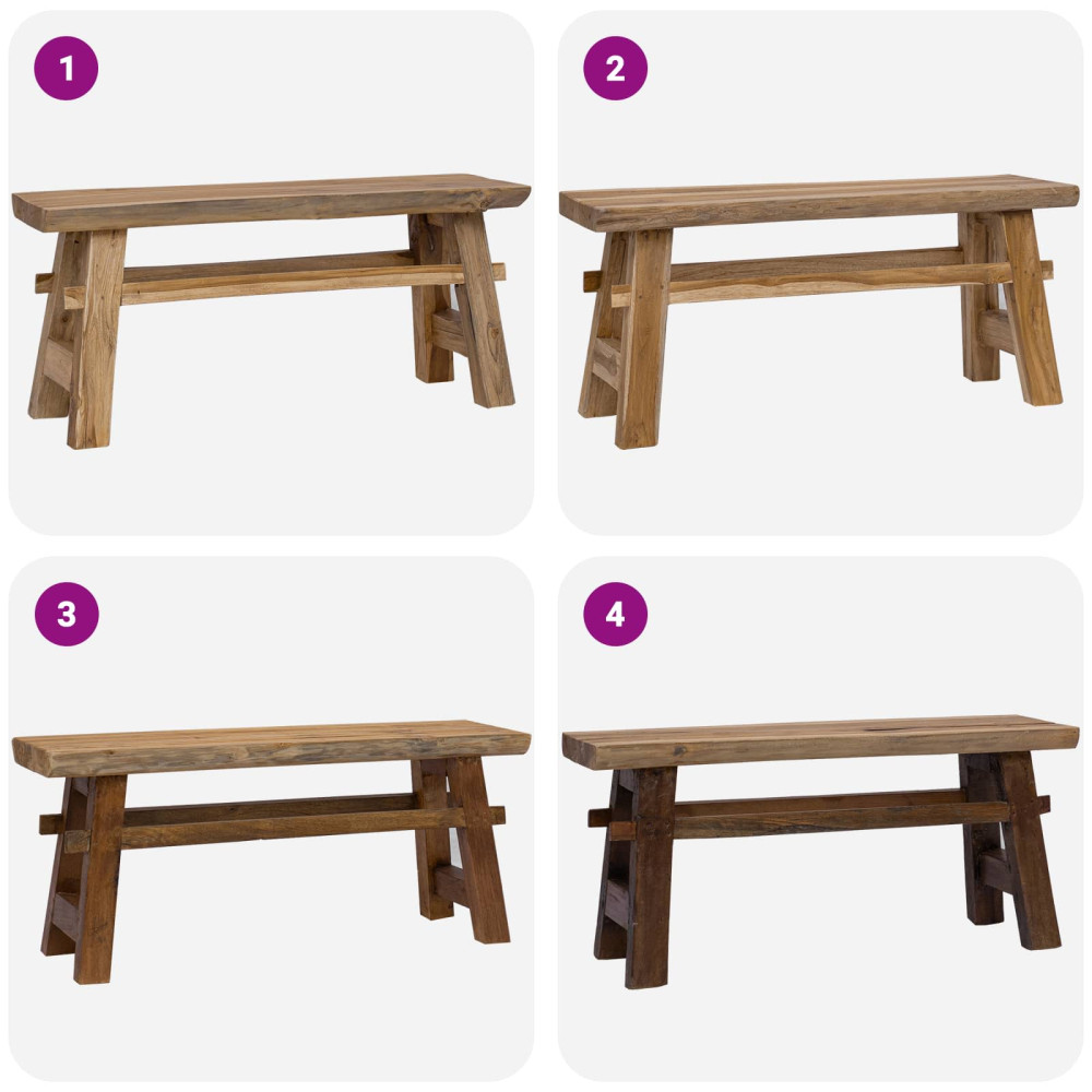 Produktbild för bänk Naturfärg 100 x 29 x 43,5 cm Massivt teakträ