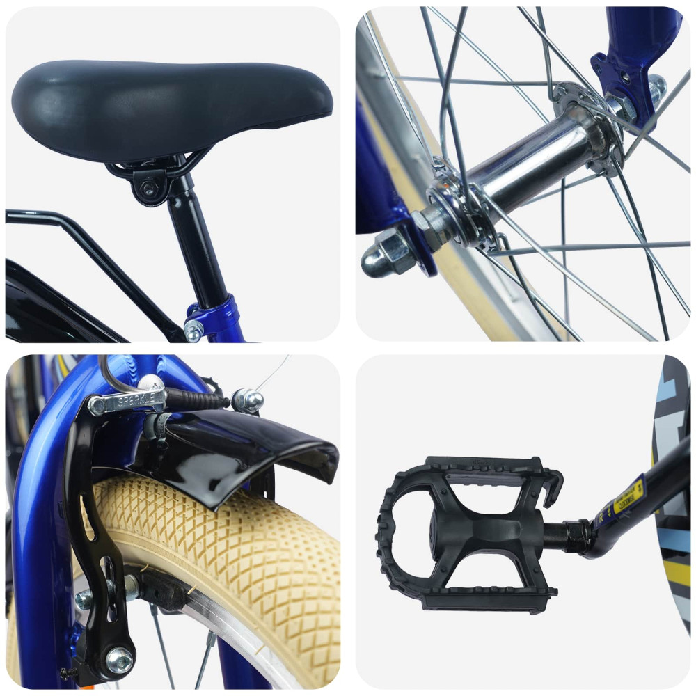 Produktbild för Barncykel 20 Tum för 6-11 år gamla Mörkblå