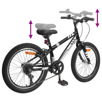 Produktbild för Mountainbike 20 Tum 6-Speed från 5-8 år gammal Svart