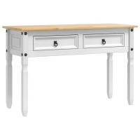 Produktbild för Sidobord med låda Corona Vit 115 x 46 x 73 cm Massiv furu