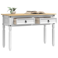 Produktbild för Sidobord med låda Corona Vit 115 x 46 x 73 cm Massiv furu