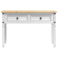 Produktbild för Sidobord med låda Corona Vit 115 x 46 x 73 cm Massiv furu