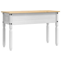 Produktbild för Sidobord med låda Corona Vit 115 x 46 x 73 cm Massiv furu
