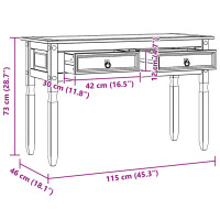 Produktbild för Sidobord med låda Corona Vit 115 x 46 x 73 cm Massiv furu