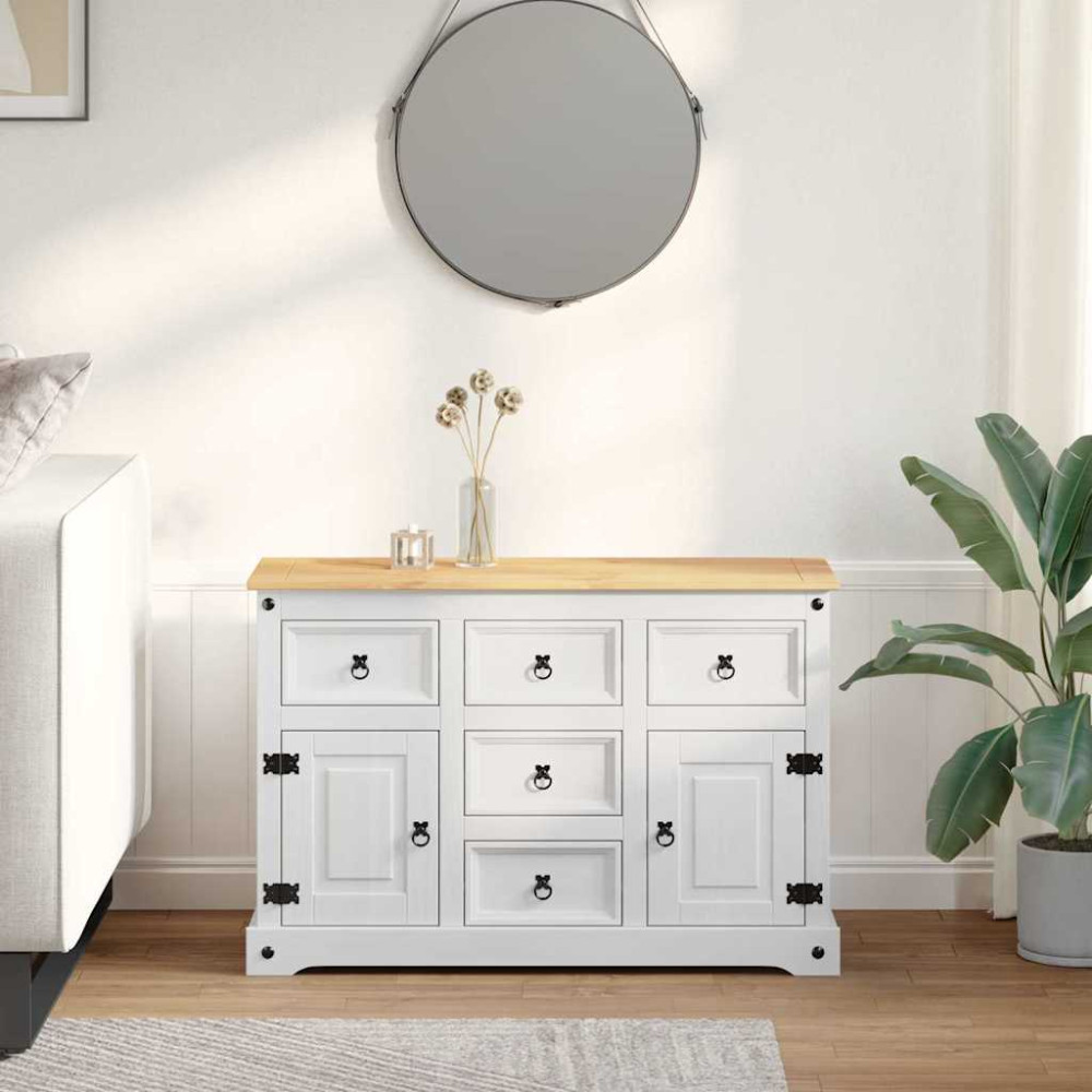 Produktbild för Förvaringskistor Corona Vit 112 x 40 x 75 cm Massiv furu