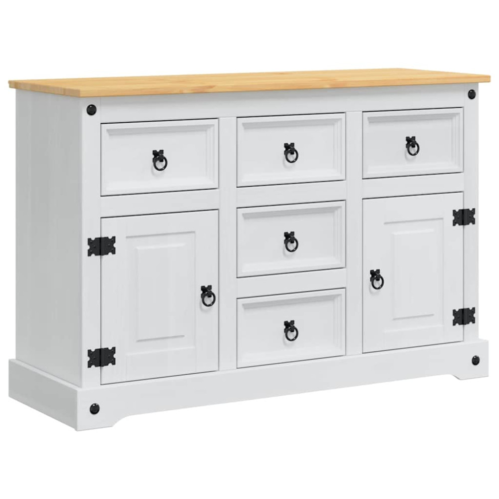 Produktbild för Förvaringskistor Corona Vit 112 x 40 x 75 cm Massiv furu