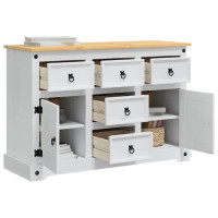 Produktbild för Förvaringskistor Corona Vit 112 x 40 x 75 cm Massiv furu