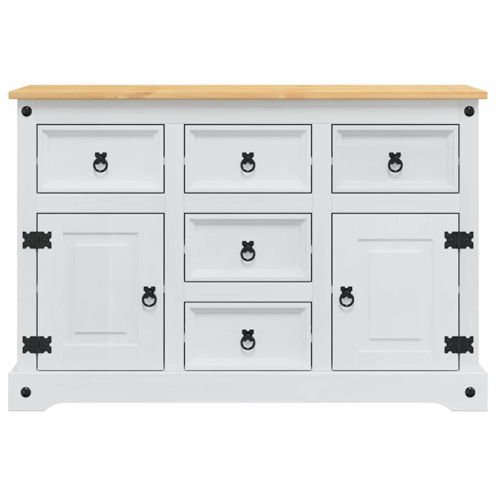 Produktbild för Förvaringskistor Corona Vit 112 x 40 x 75 cm Massiv furu