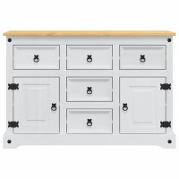 Produktbild för Förvaringskistor Corona Vit 112 x 40 x 75 cm Massiv furu