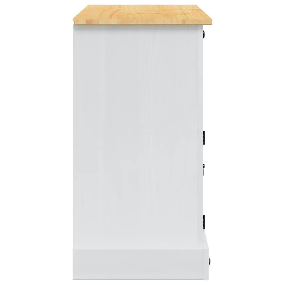 Produktbild för Förvaringskistor Corona Vit 112 x 40 x 75 cm Massiv furu