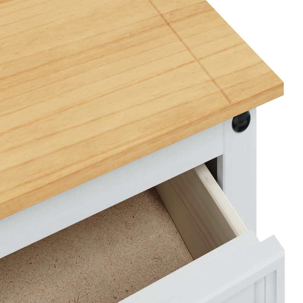 Produktbild för Förvaringskistor Corona Vit 112 x 40 x 75 cm Massiv furu