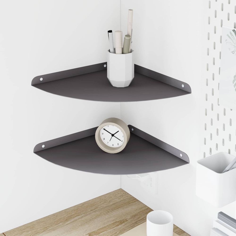 Produktbild för Hörn Flygande Hylla med hylla 2 pcs Svart 30 x 30 x 2 cm