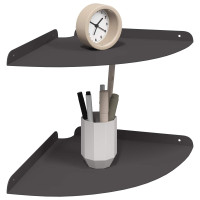 Produktbild för Hörn Flygande Hylla med hylla 2 pcs Svart 30 x 30 x 2 cm