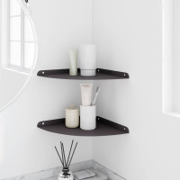 Produktbild för Hörn Flygande Hylla med hylla 2 pcs Svart 30 x 30 x 2 cm