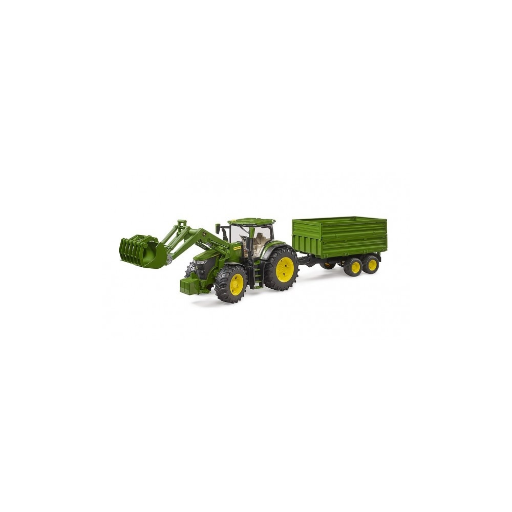 Produktbild för Bruder John Deere 7R 350 tractor with frontloader and tippin...