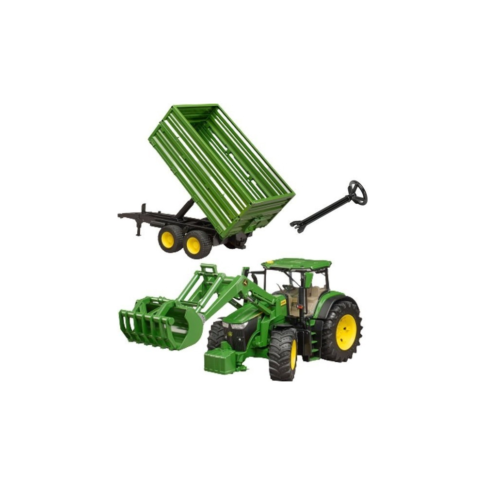 Produktbild för Bruder John Deere 7R 350 tractor with frontloader and tippin...