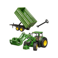 Produktbild för Bruder John Deere 7R 350 tractor with frontloader and tippin...