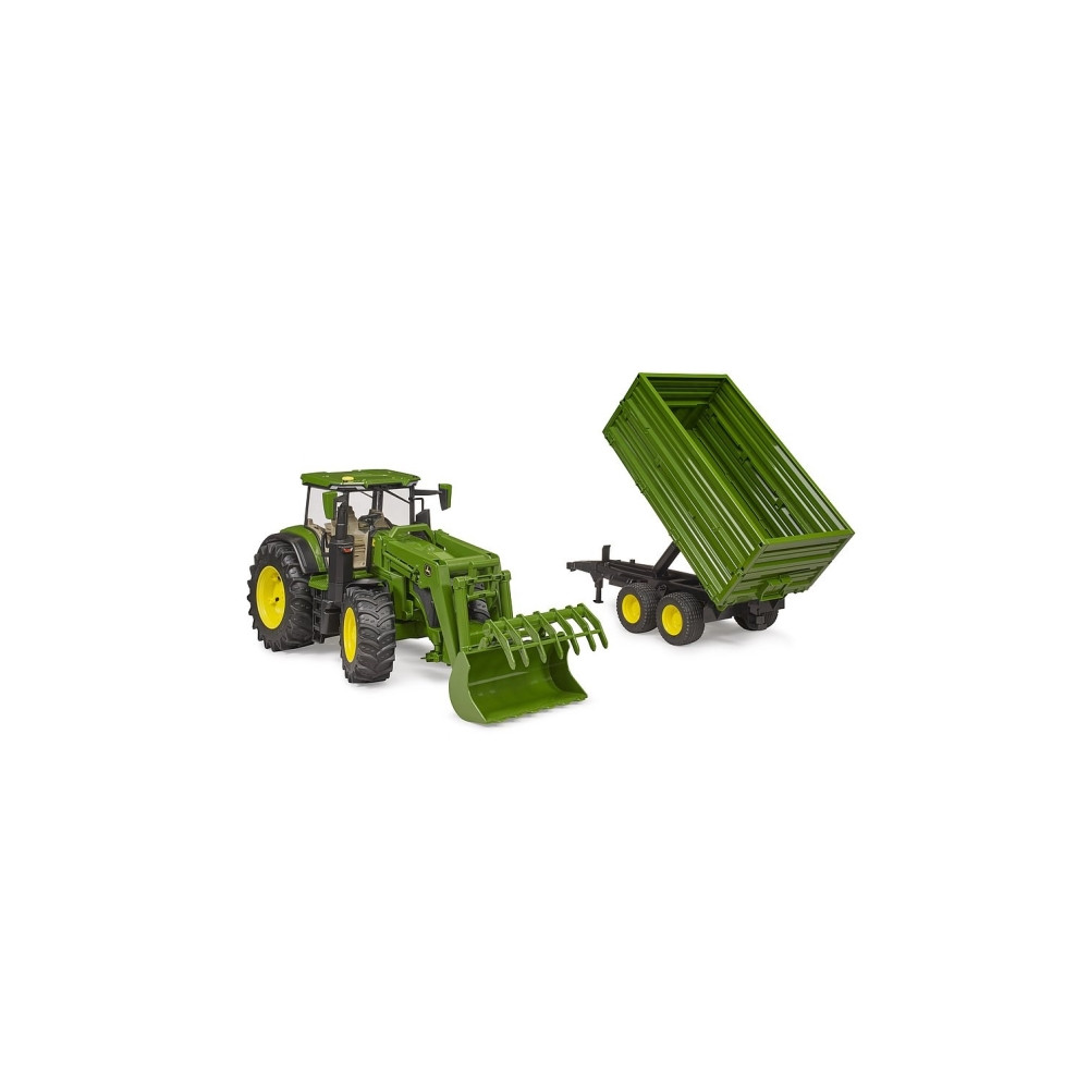 Produktbild för Bruder John Deere 7R 350 tractor with frontloader and tippin...